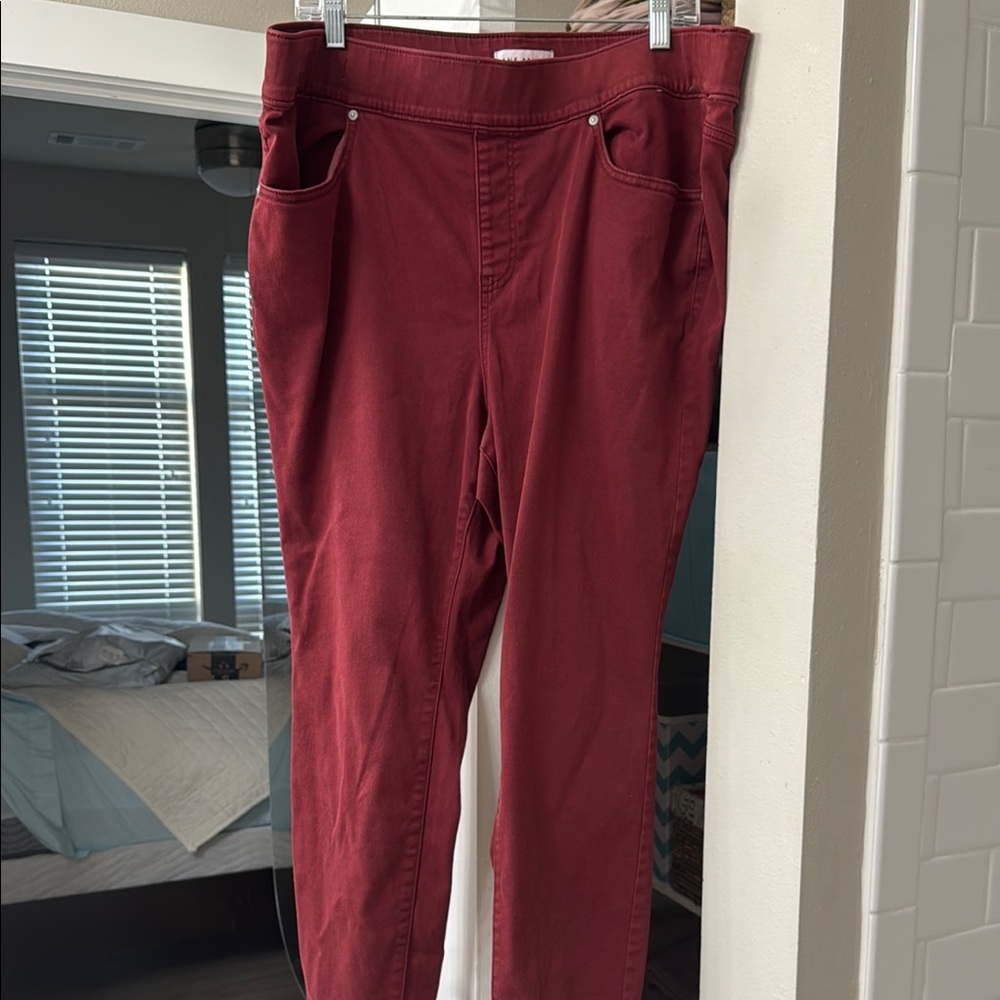 Lane Bryant Red Skinny Jeans with Smooth Stretch Fabric